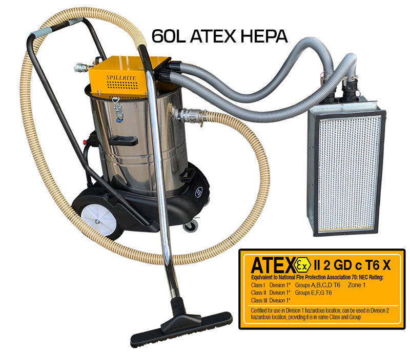 Air vac 100 cfm wet dry Explosion Proof HEPA filter - ATEX certified