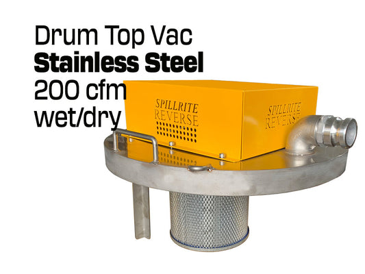 Drum Top Vac - 200 cfm stainless steel - vacuum only