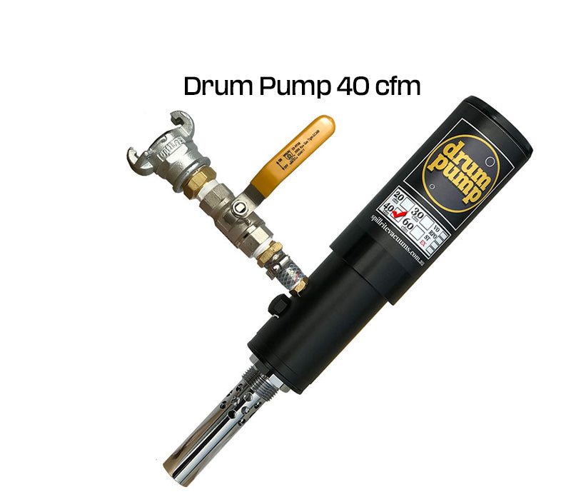 Air operated Drum pump 40 cfm vac only-spills,heavy fluid