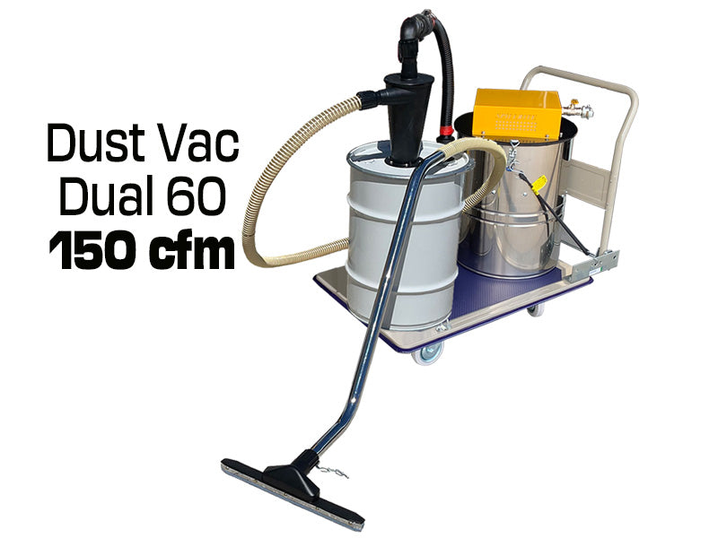 Dust vac with cyclone 60 litre waste tank-150 cfm