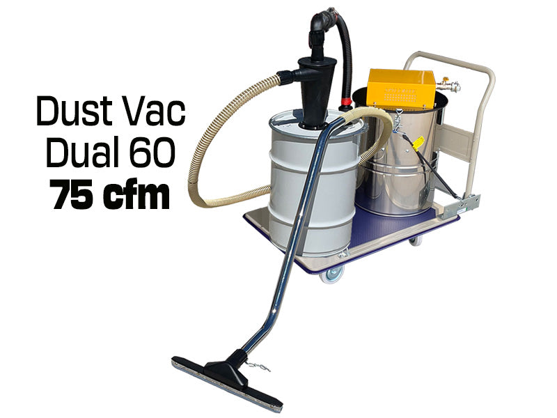 Dust vac with cyclone 60 litre waste tank-75 cfm