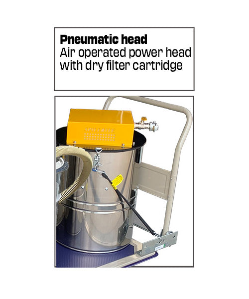 Dust vac with cyclone 60 litre waste tank-75 cfm