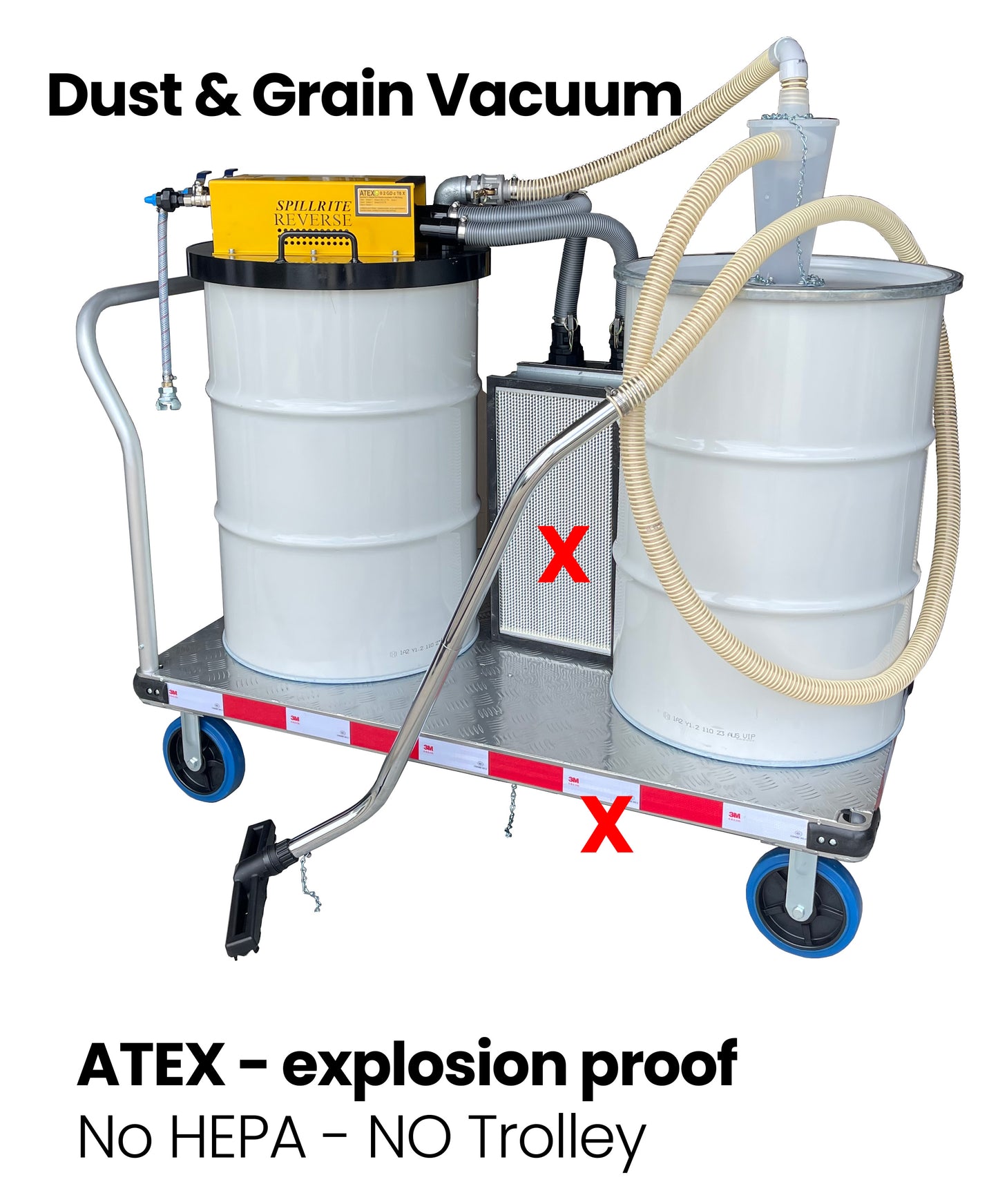 Combustible dust vacuum 100 cfm with cyclone - ATEX certified