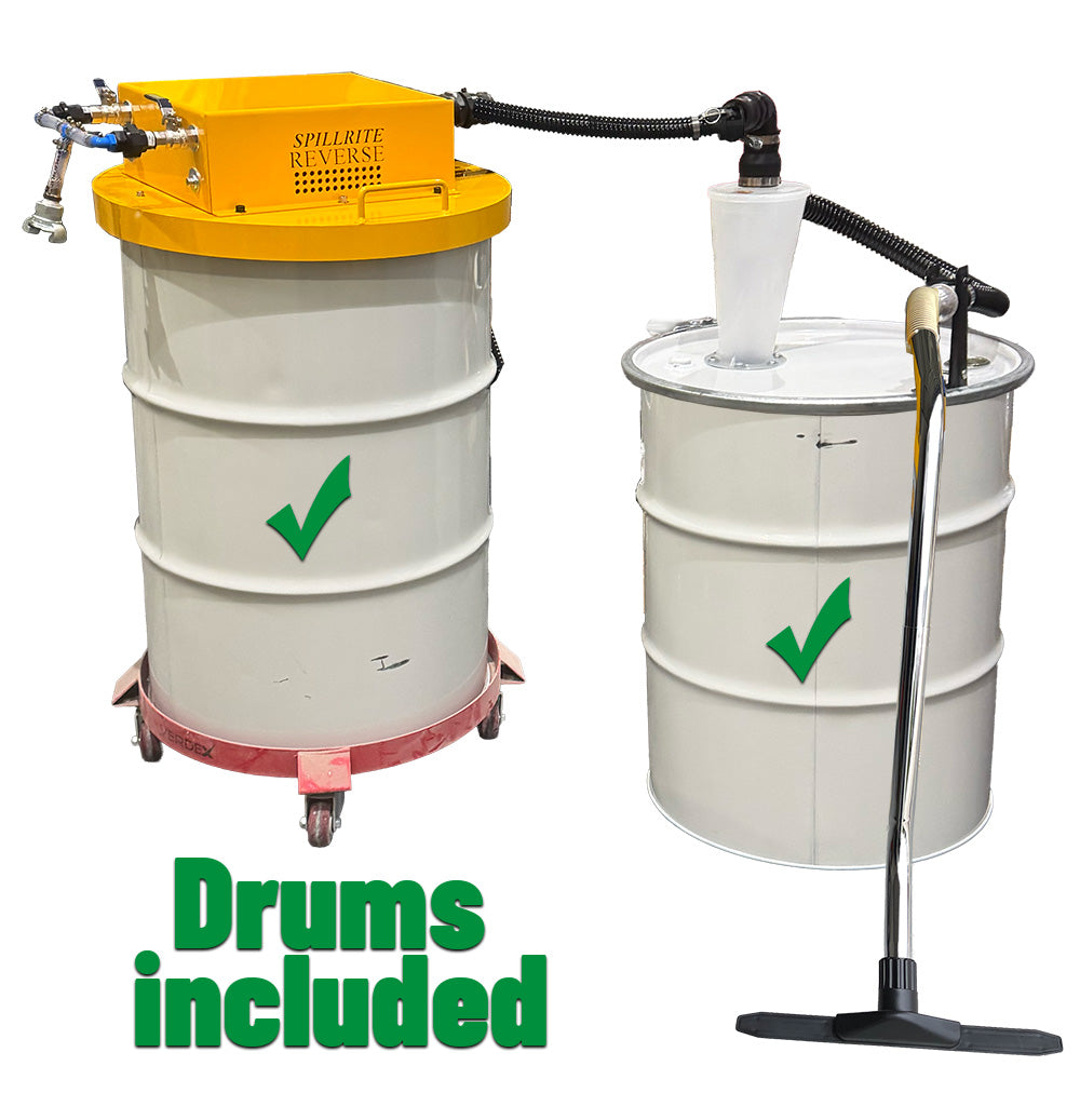 Drum Top Vac - 260cfm alloy - Steel Shot High Power + Cyclone + 2 drums