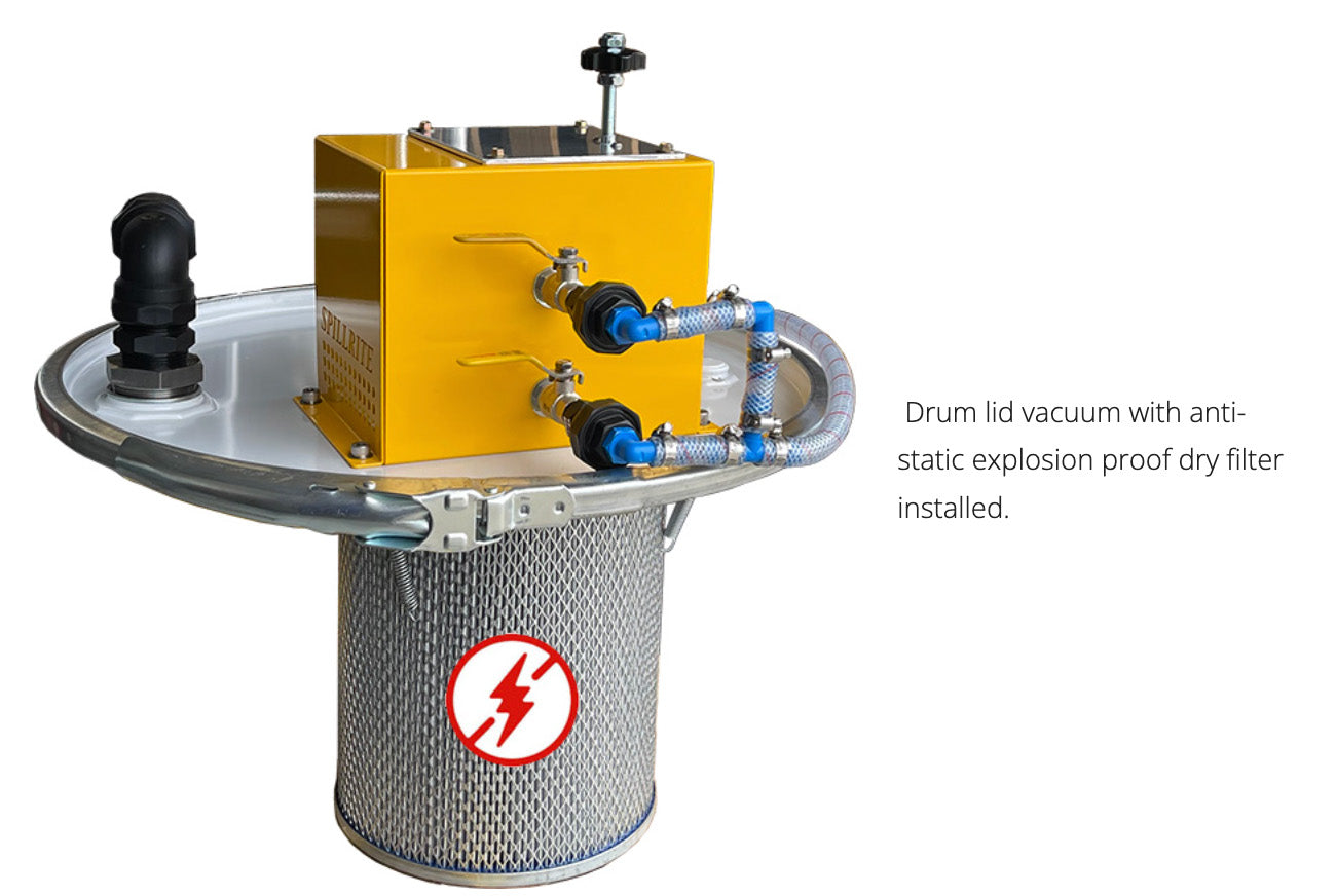 200 Litre drum lid vacuum - 100 cfm - ATEX certified - vacuum only